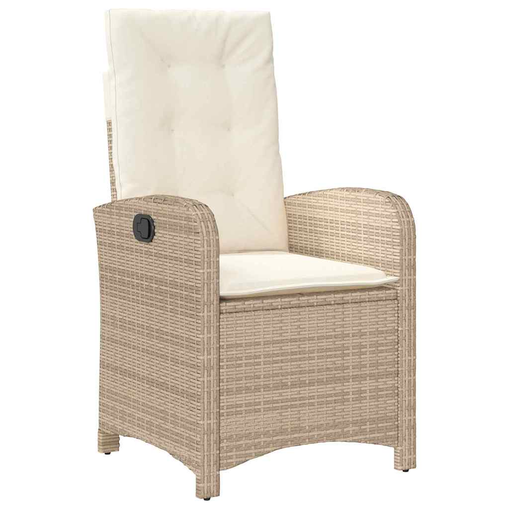 Tuin eettafelset met kussen 7 pcs Beige poly rattan – afbeelding 6