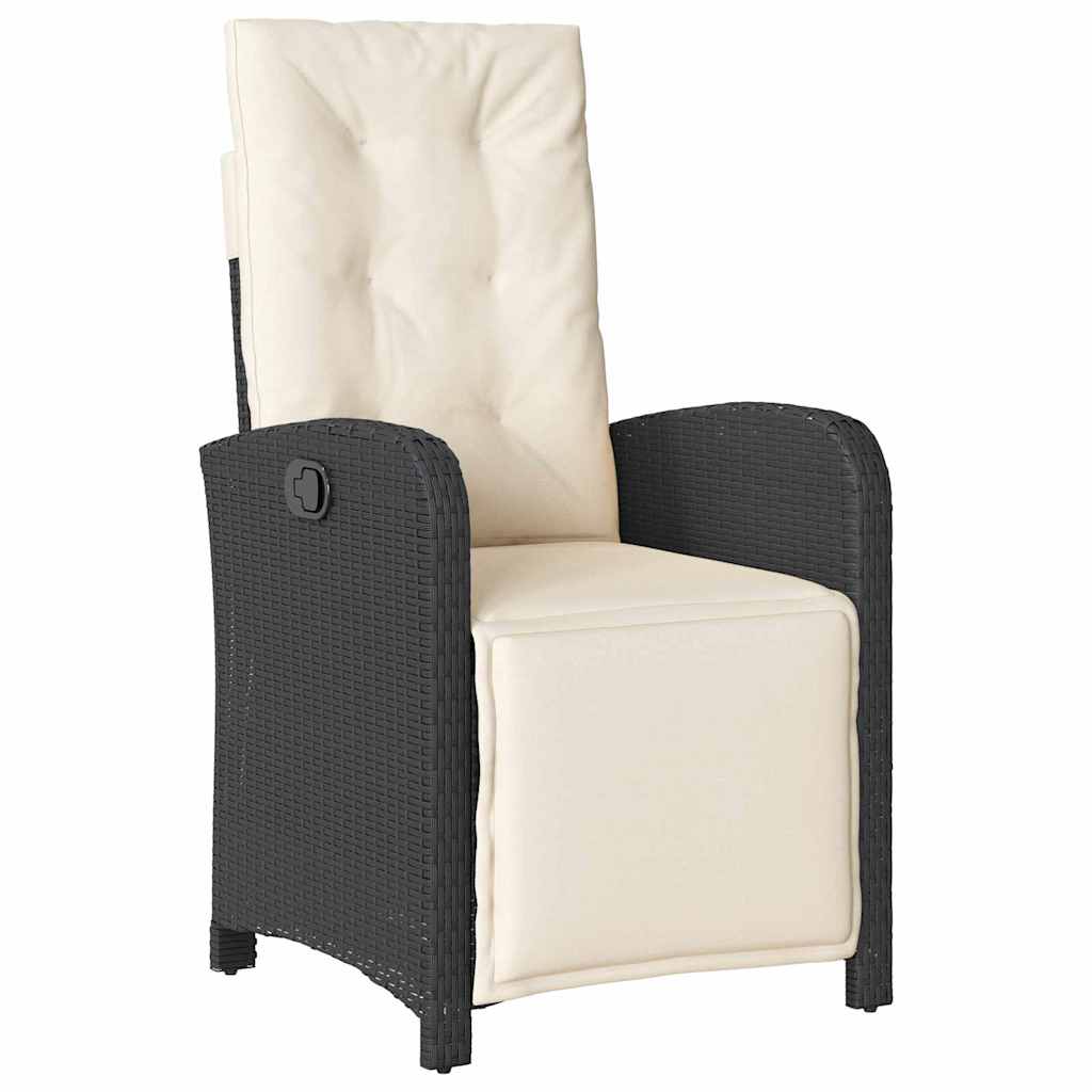 Tuin eettafelset met kussen 5 pcs Zwart poly rattan – afbeelding 6