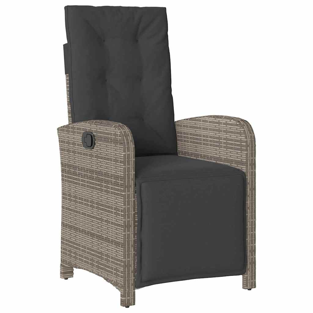 Tuin eettafelset met kussen 7 pcs Grijs poly rattan – afbeelding 6
