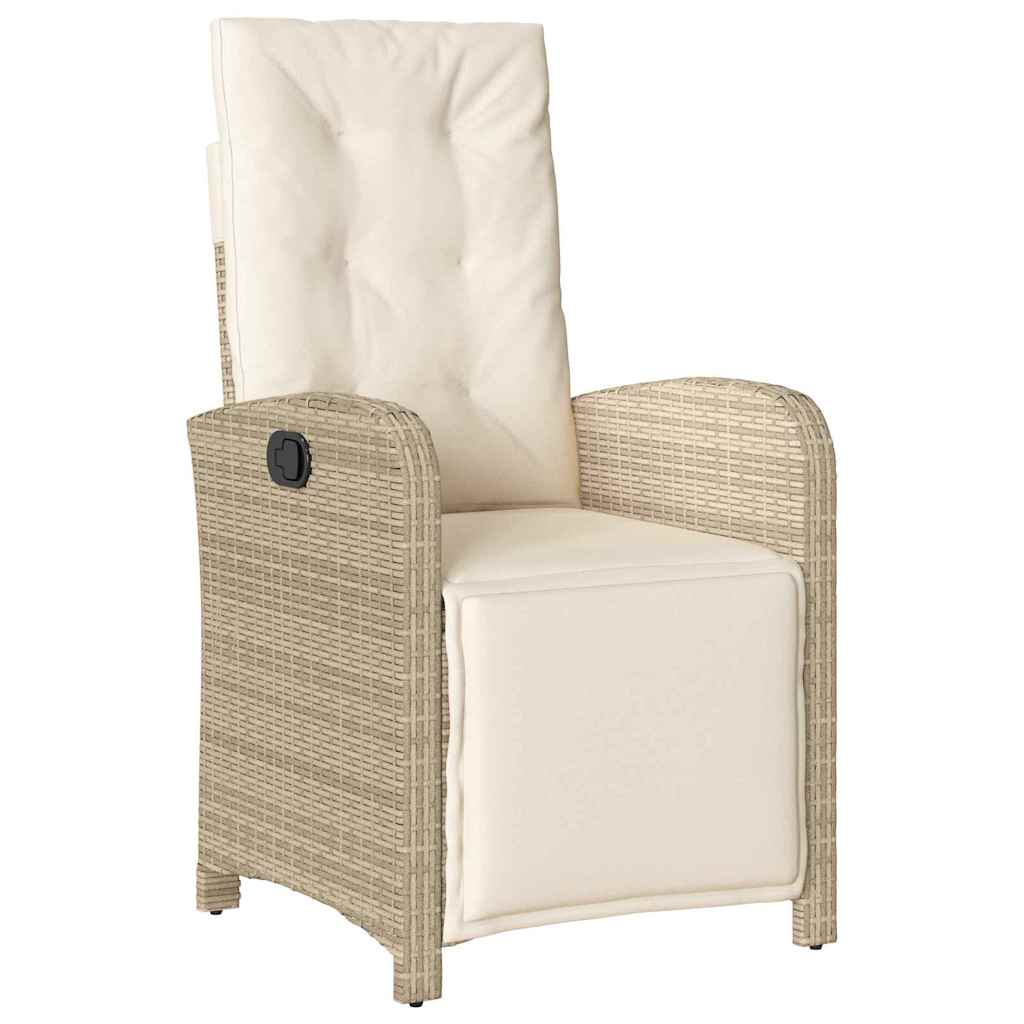 Tuin eettafelset met kussen 7 pcs Beige poly rattan – afbeelding 6