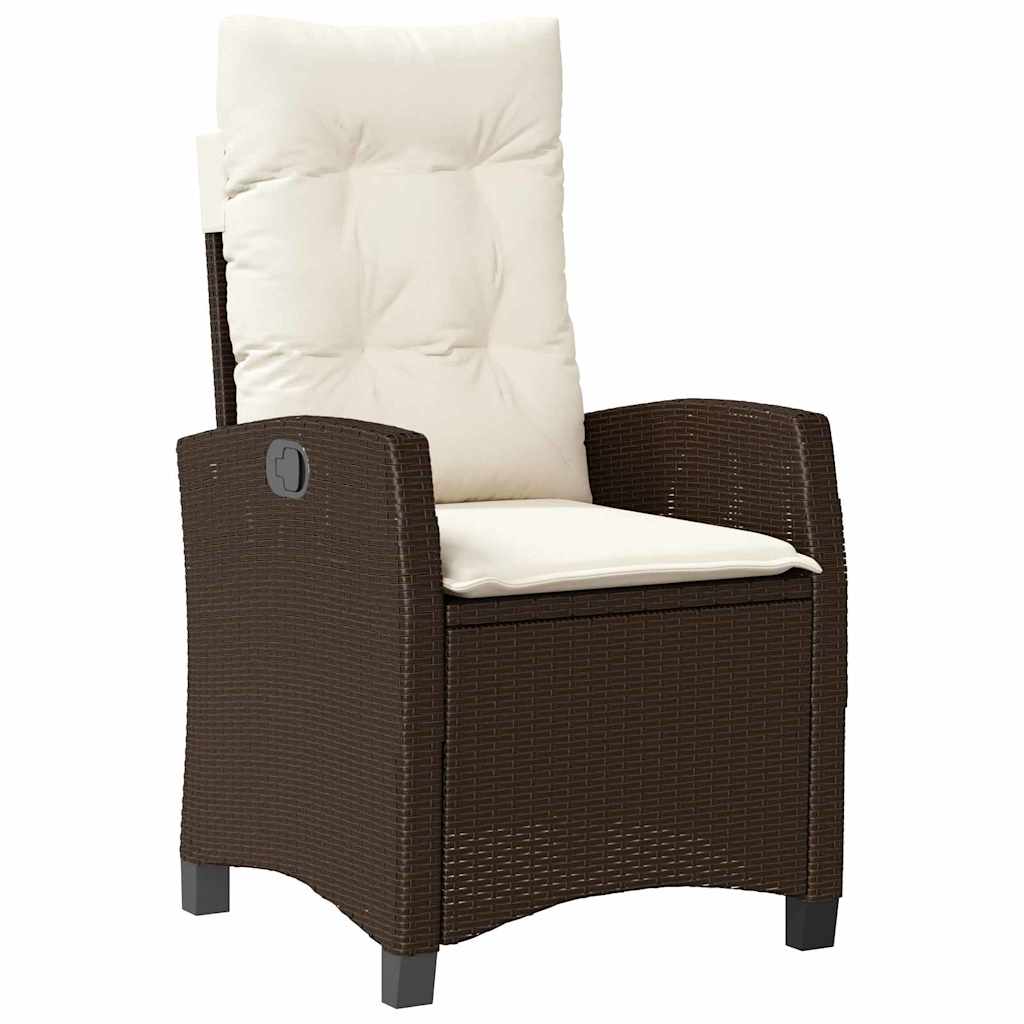 Tuin eettafelset met kussen 3 pcs Bruin poly rattan – afbeelding 6
