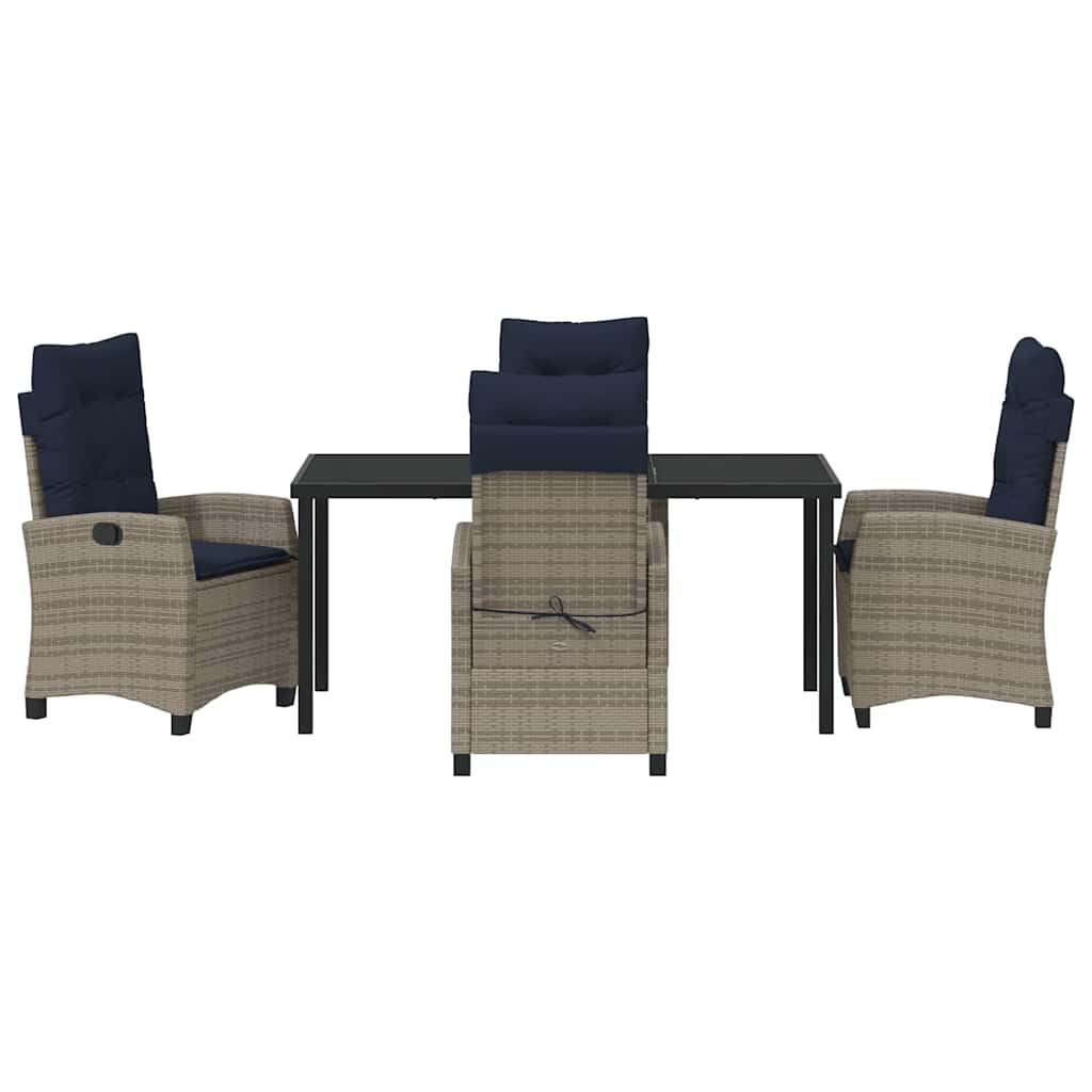 Tuin eettafelset met kussen 5 pcs Grijs poly rattan – afbeelding 7
