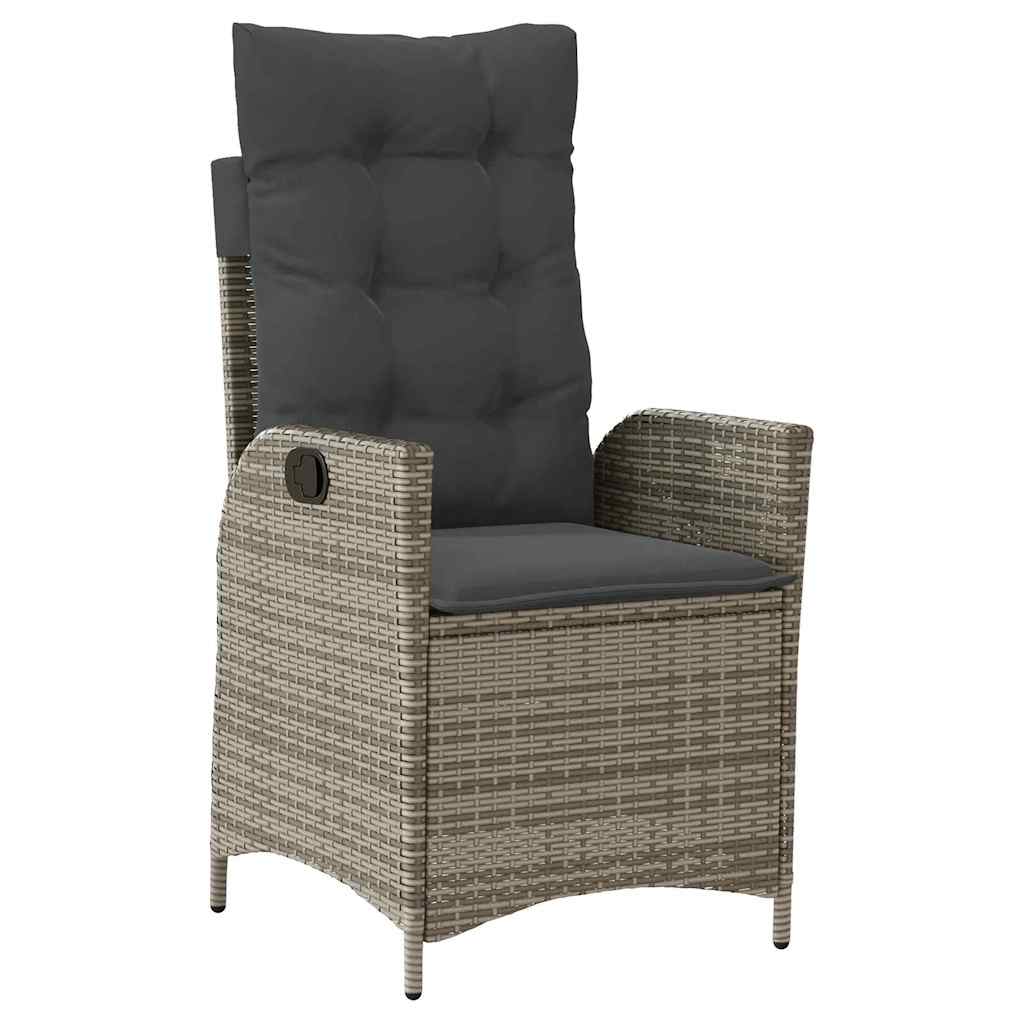 Tuin eettafelset met kussen 7 pcs Grijs poly rattan – afbeelding 6