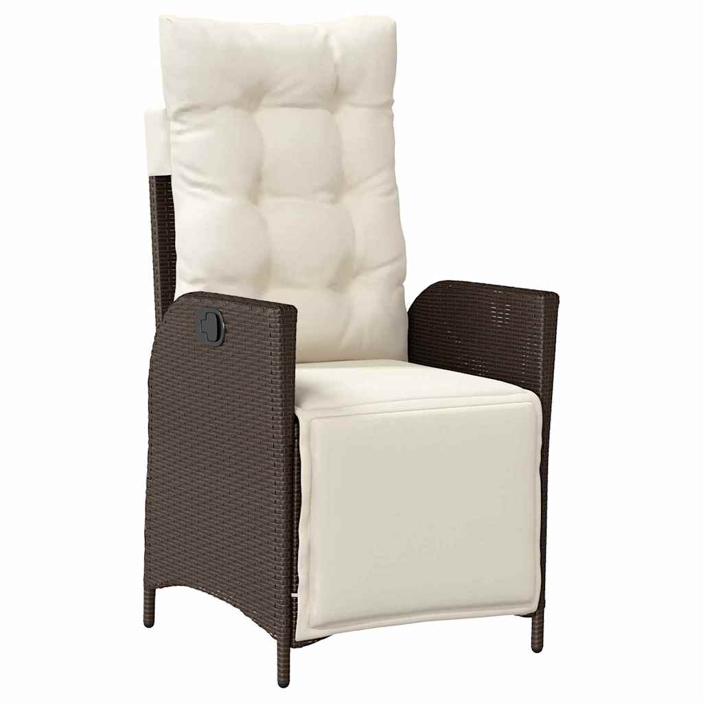 Tuin eettafelset met kussen 5 pcs Bruin poly rattan – afbeelding 6