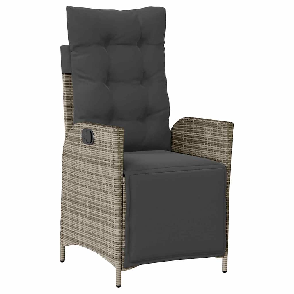 Tuin eettafelset met kussen 5 pcs Grijs poly rattan – afbeelding 6