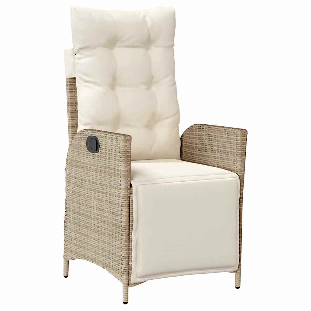 Tuin eettafelset met kussen 7 pcs Beige poly rattan – afbeelding 6