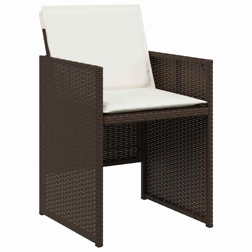 Tuin eettafelset 9 pcs Bruin poly rattan – afbeelding 6