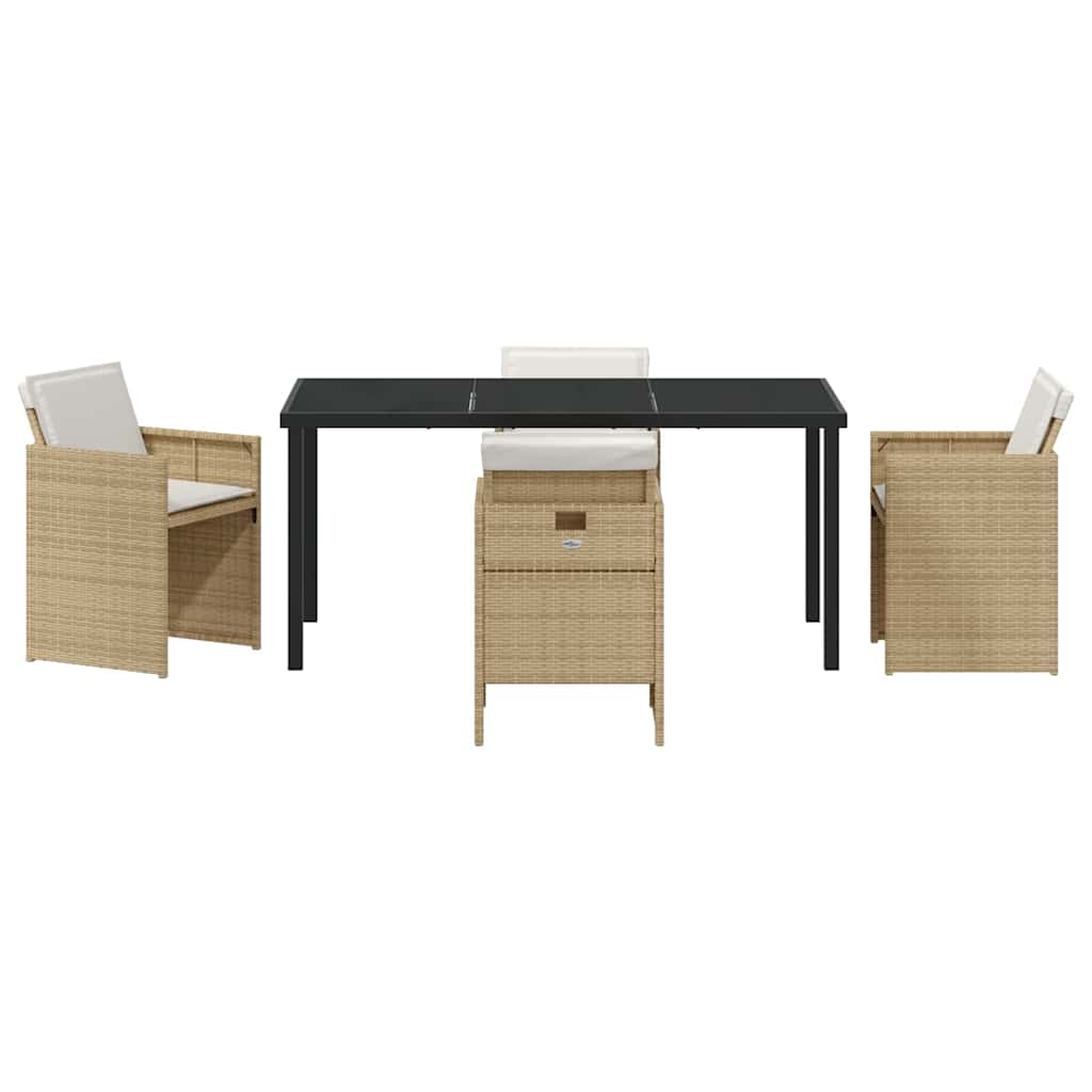 Tuin eettafelset 5 pcs Beige poly rattan – afbeelding 7
