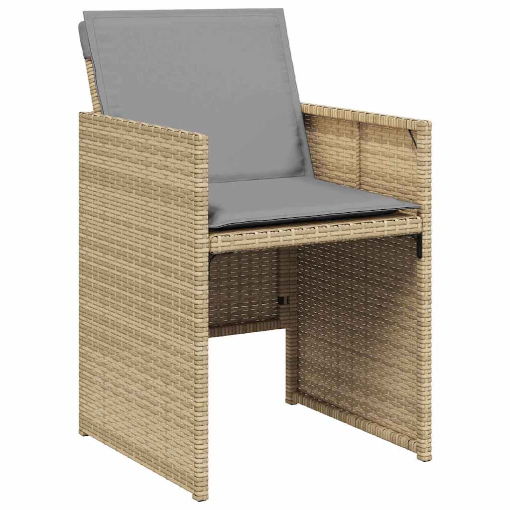 Tuin eettafelset 9 pcs Beige poly rattan – afbeelding 6