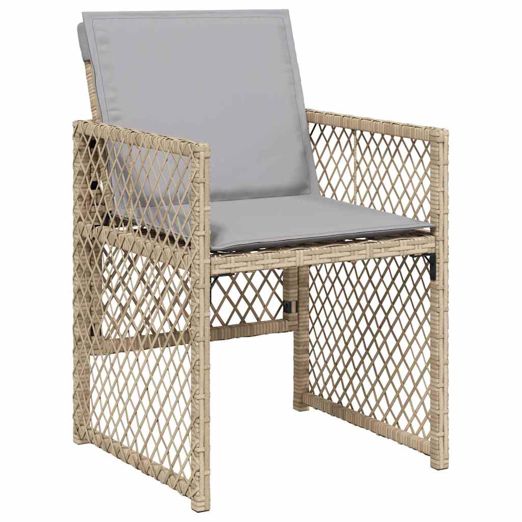 Tuin eettafelset 5 pcs Beige poly rattan – afbeelding 6