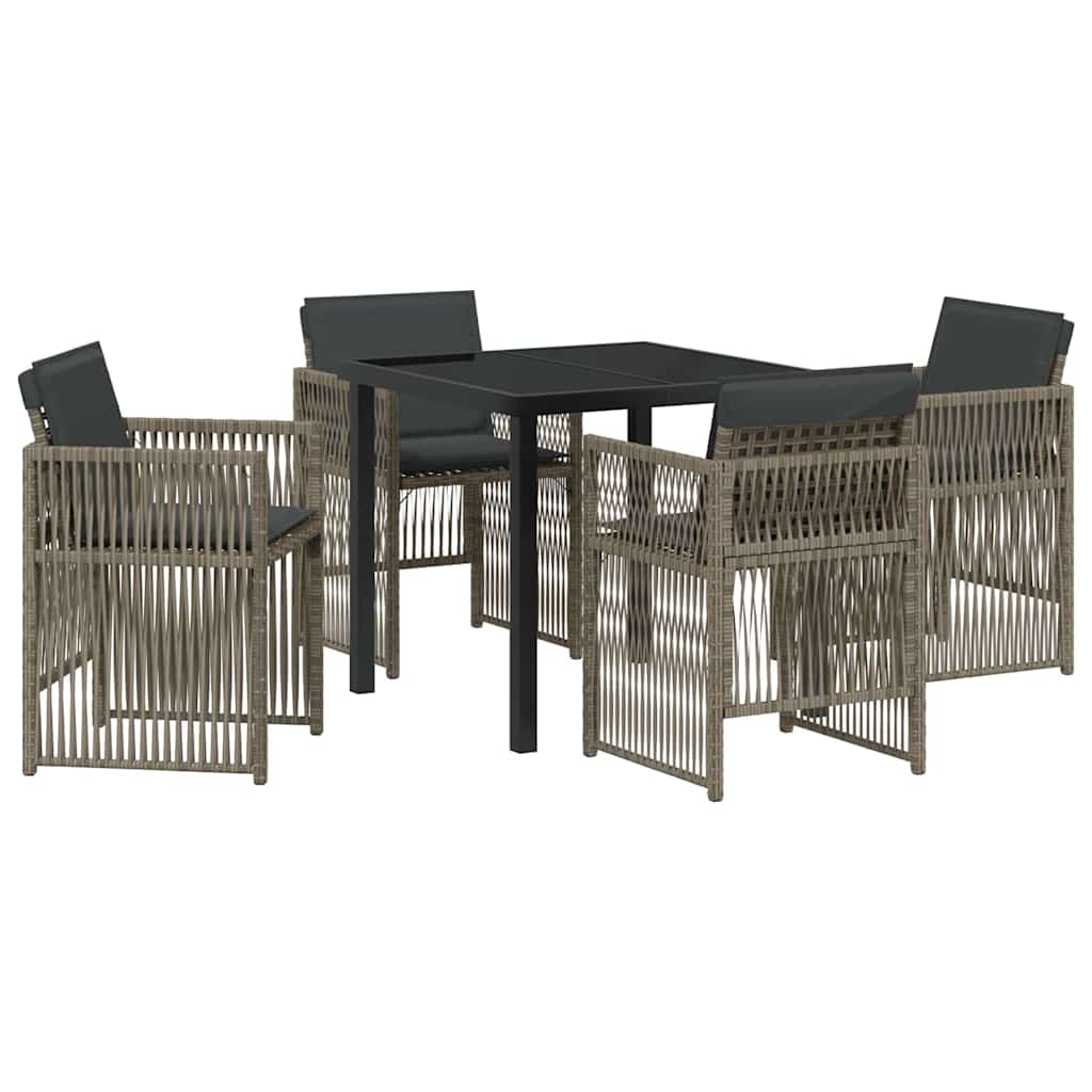 Tuin eettafelset 5 pcs Grijs Gepoedercoat staal – afbeelding 2