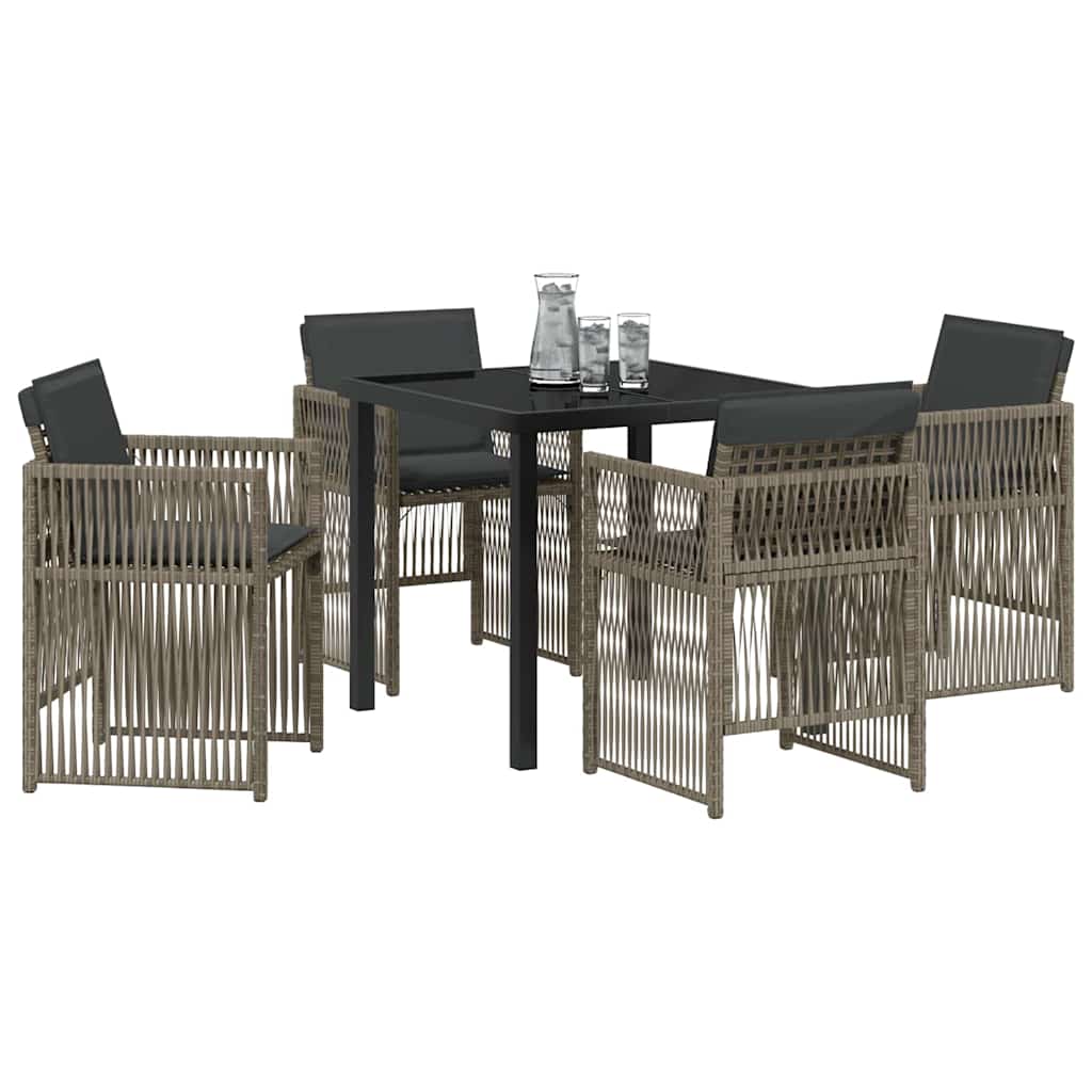 Tuin eettafelset 5 pcs Grijs Gepoedercoat staal – afbeelding 3