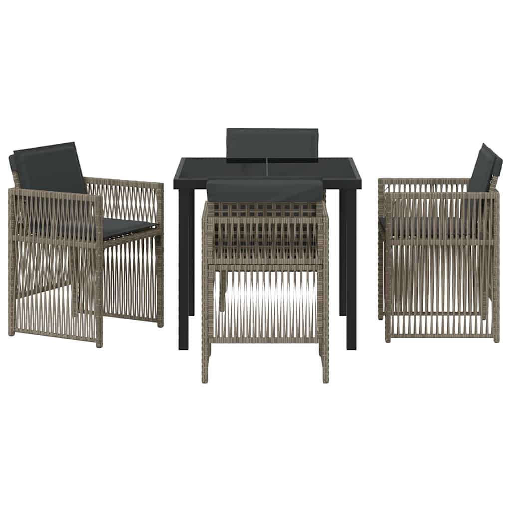Tuin eettafelset 5 pcs Grijs Gepoedercoat staal – afbeelding 7