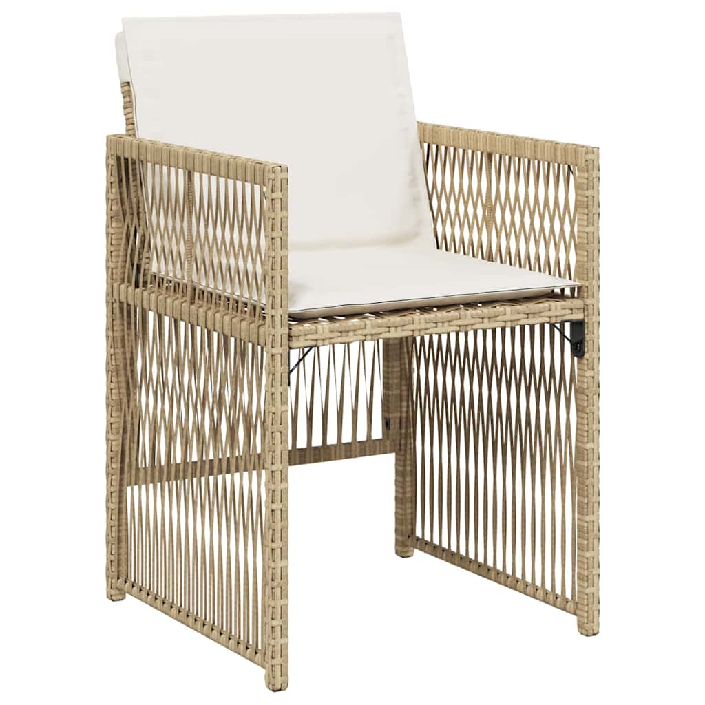 Tuin eettafelset 9 pcs Beige Gepoedercoat staal – afbeelding 6