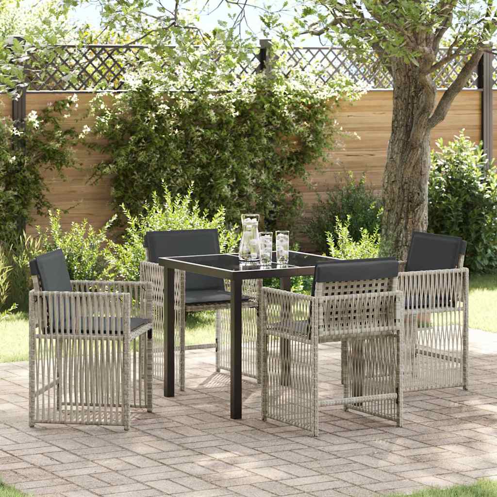 Tuin eettafelset 5 pcs Lichtgrijs Gepoedercoat staal – afbeelding 1