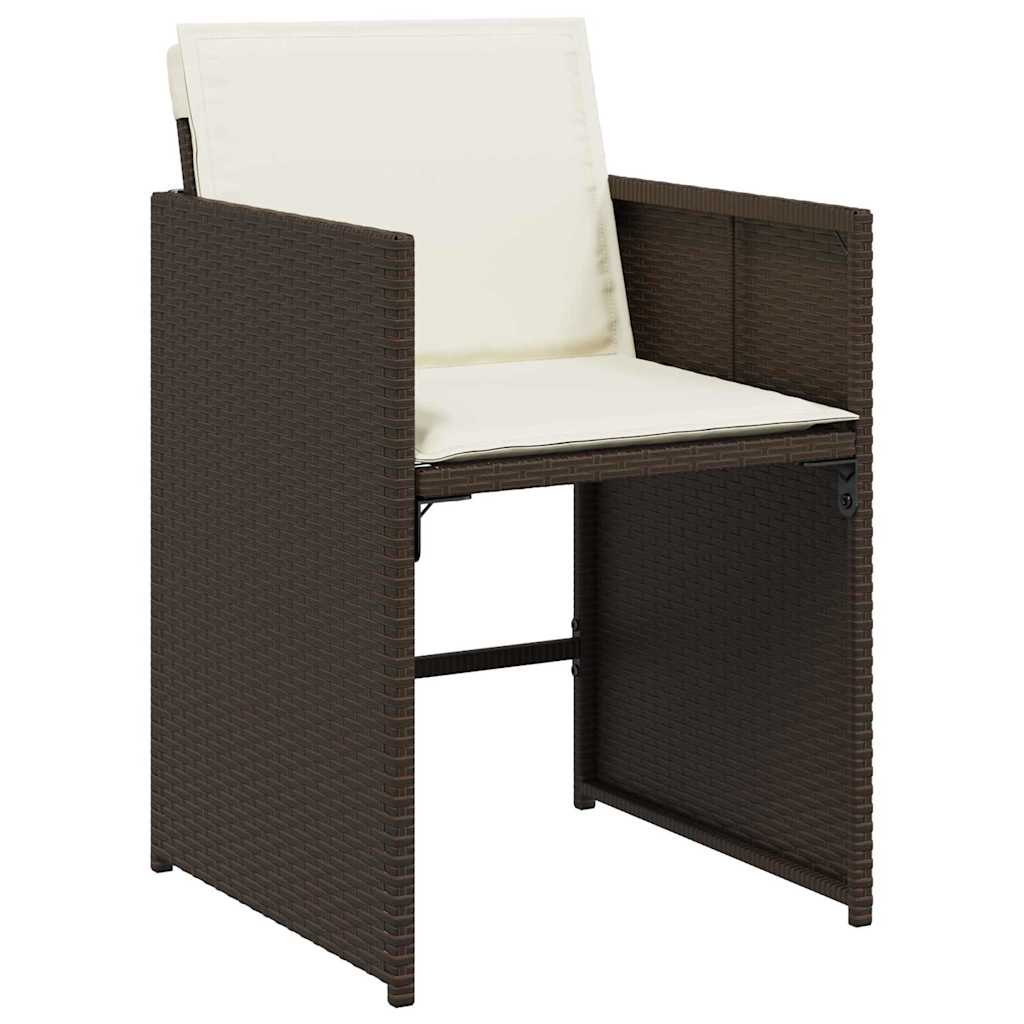 Tuin eettafelset 5 pcs Bruin poly rattan – afbeelding 6