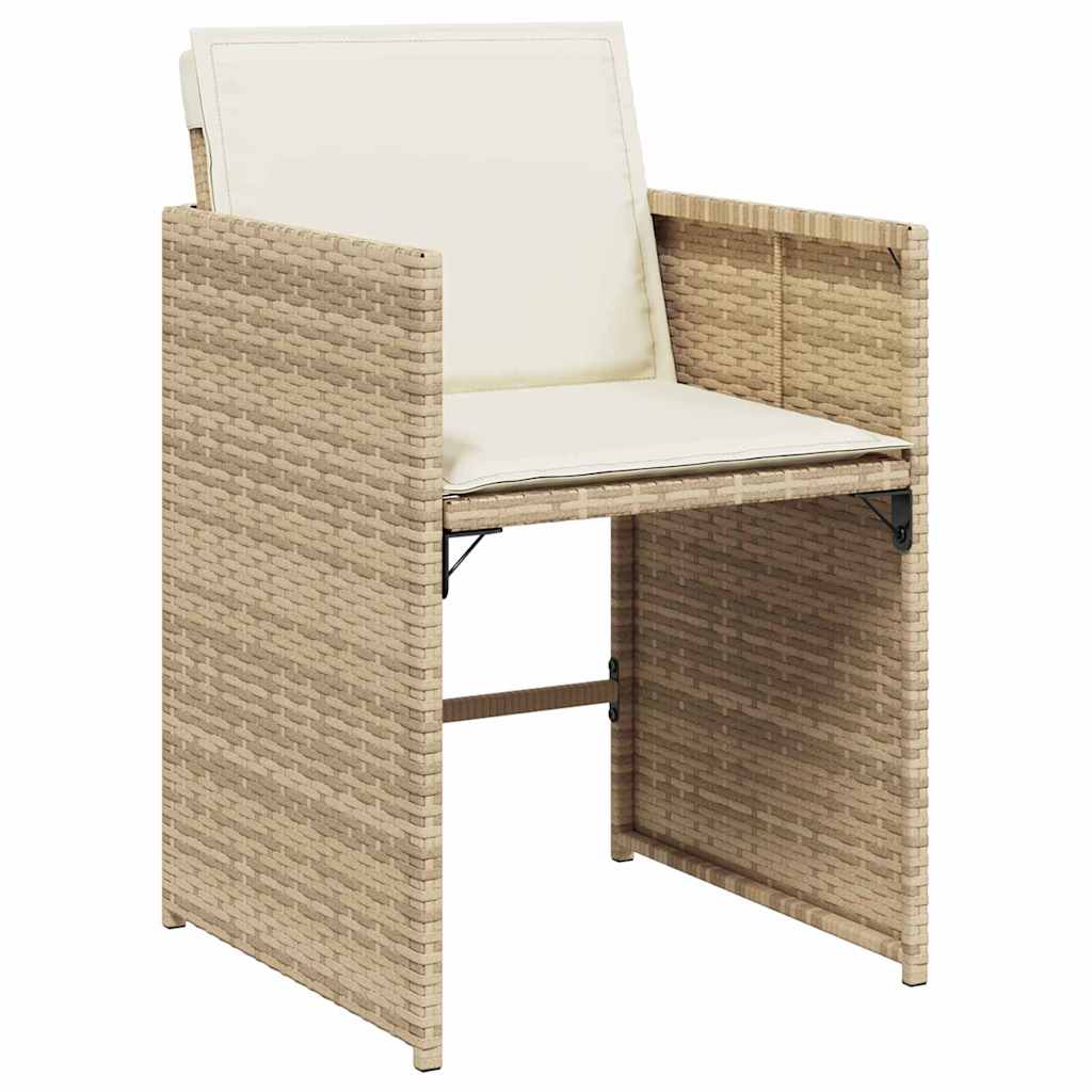 Tuin eettafelset 5 pcs Beige poly rattan – afbeelding 6
