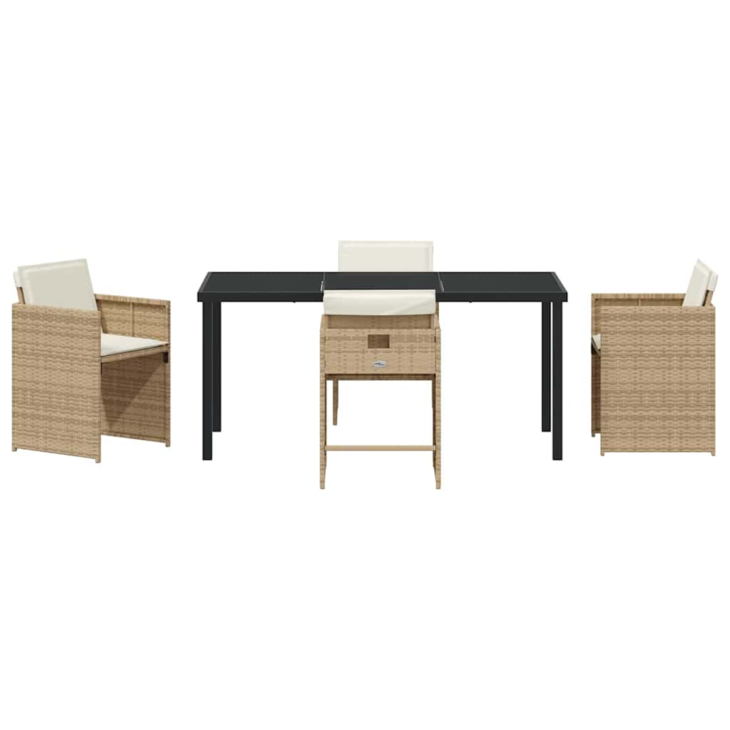 Tuin eettafelset 5 pcs Beige poly rattan – afbeelding 7