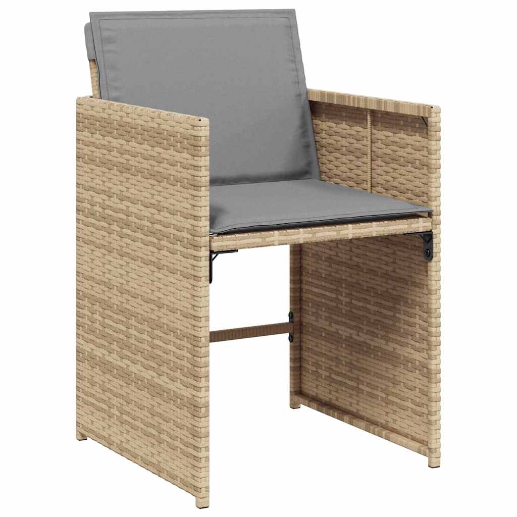 Tuin eettafelset 5 pcs Beige poly rattan – afbeelding 6