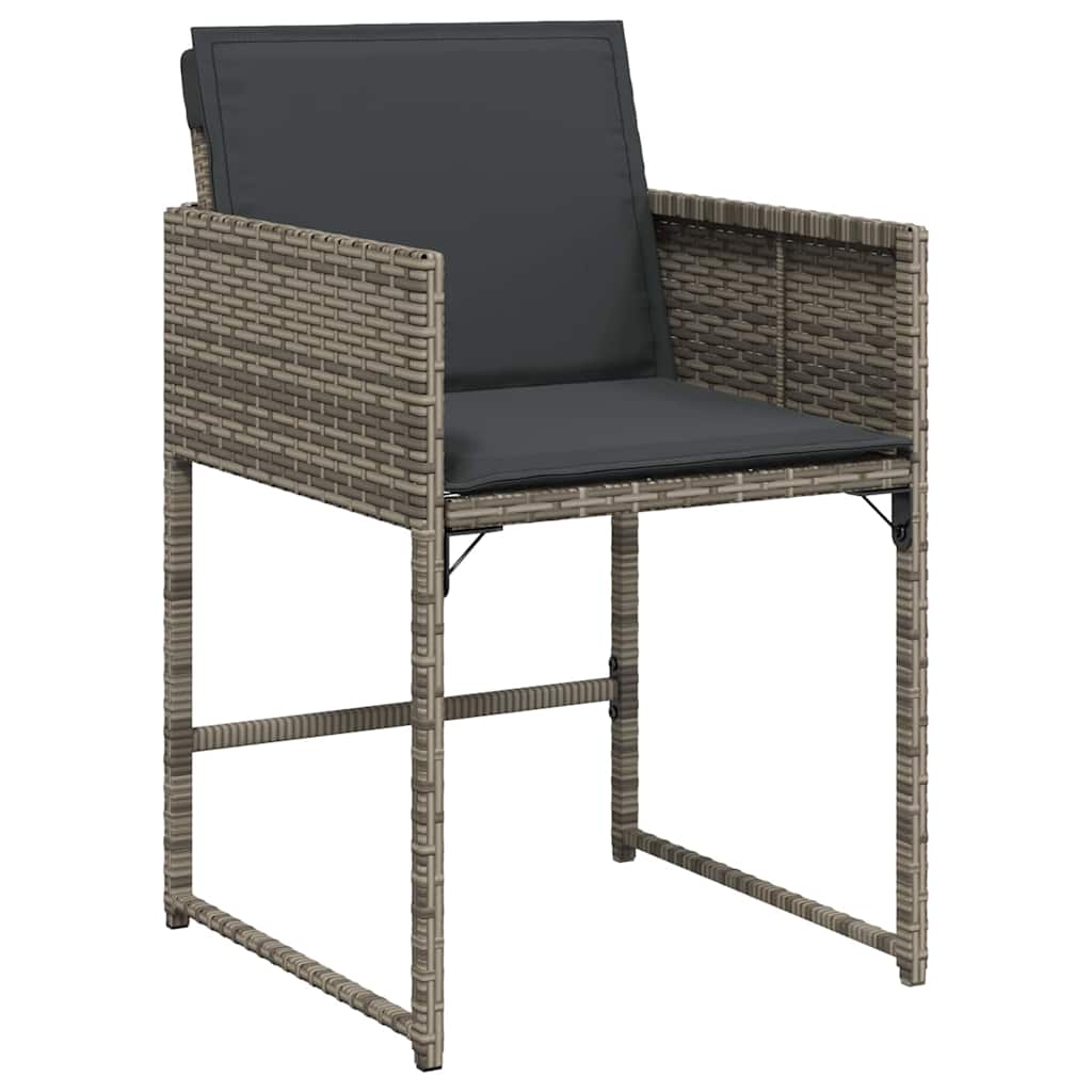 Tuin eettafelset 9 pcs Grijs poly rattan – afbeelding 6