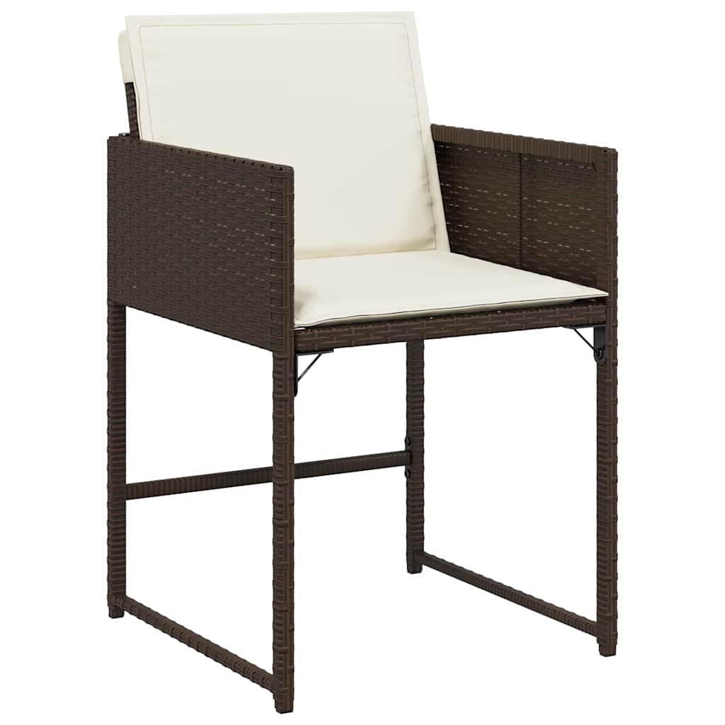 Tuin eettafelset 9 pcs Bruin poly rattan – afbeelding 6