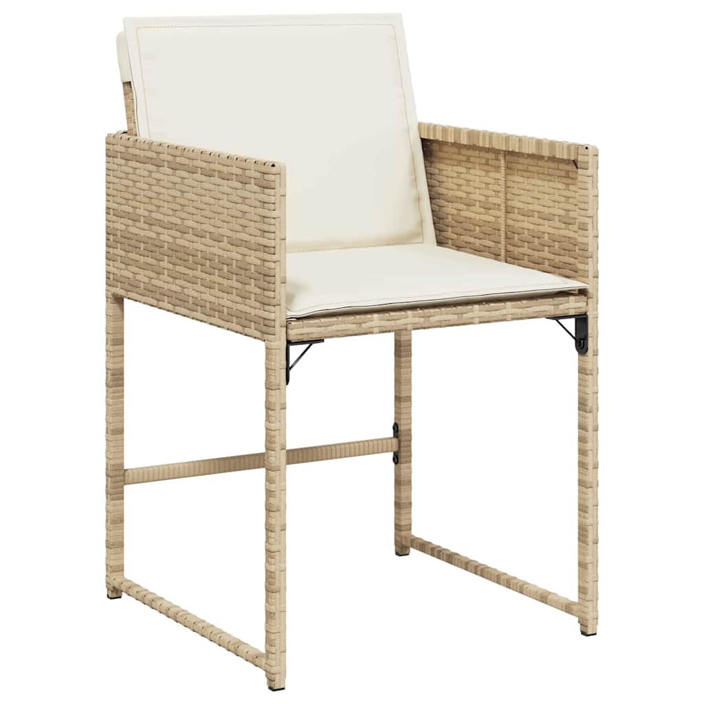 Tuin eettafelset 5 pcs Beige poly rattan – afbeelding 6