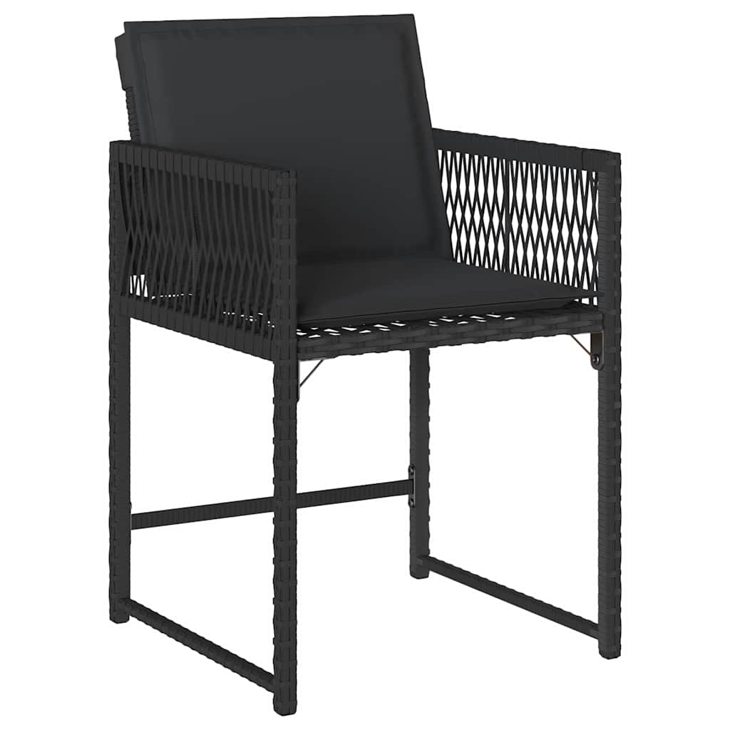 Tuin eettafelset 9 pcs Zwart poly rattan – afbeelding 6
