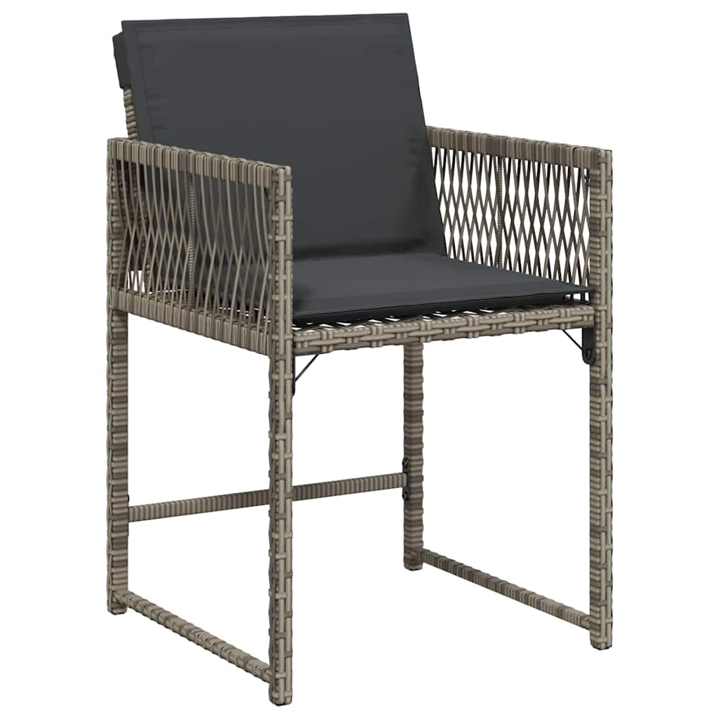 Tuin eettafelset 9 pcs Grijs poly rattan – afbeelding 6