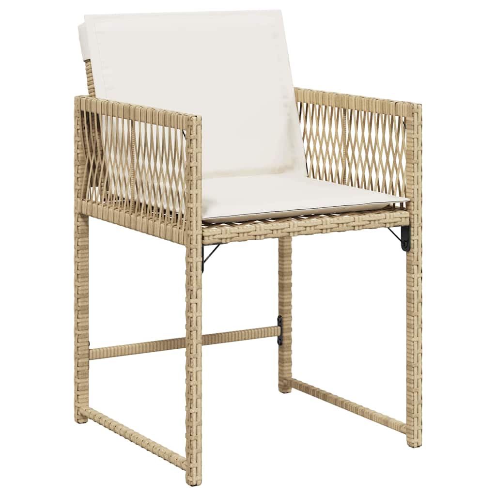 Tuin eettafelset 5 pcs Beige poly rattan – afbeelding 6