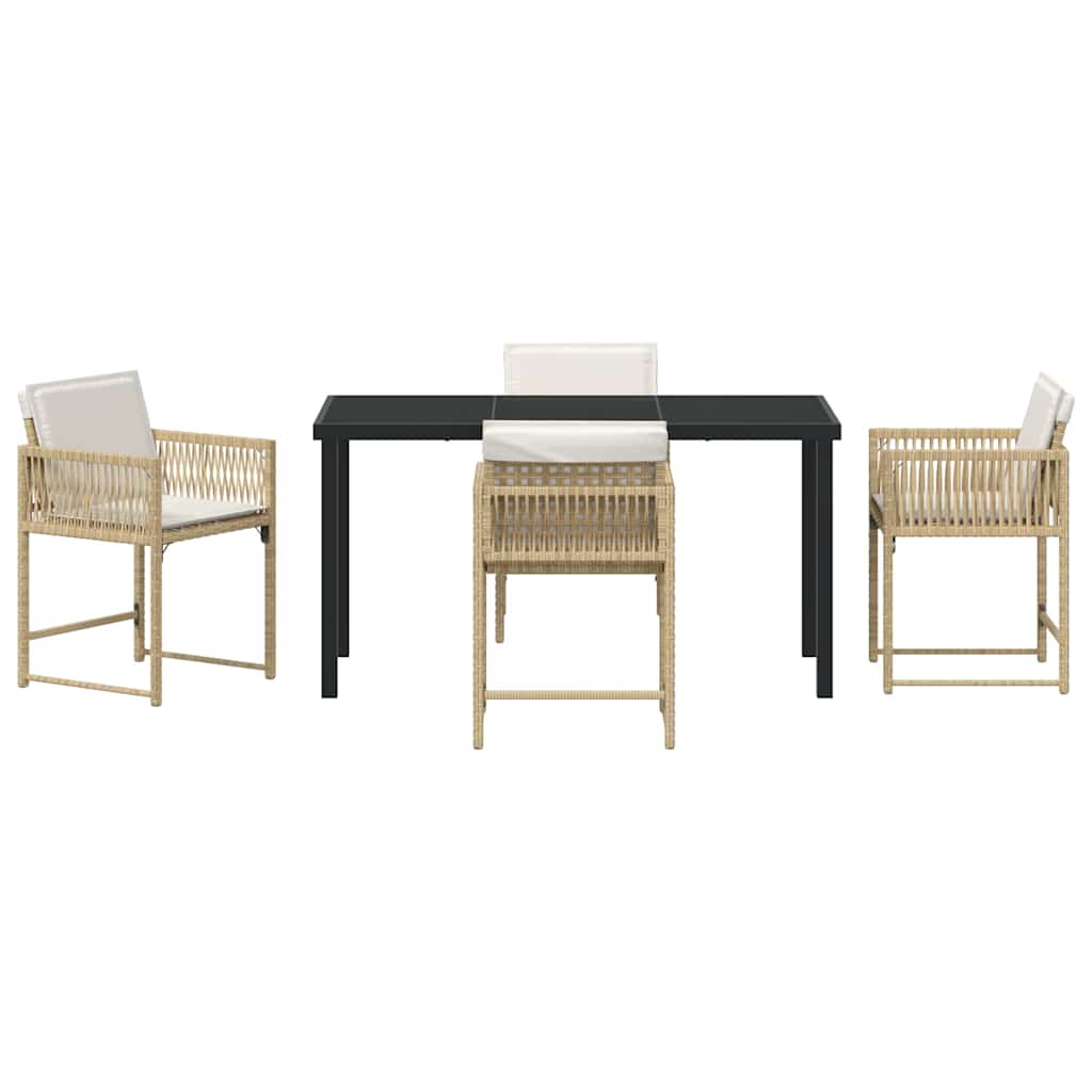 Tuin eettafelset 5 pcs Beige poly rattan – afbeelding 7