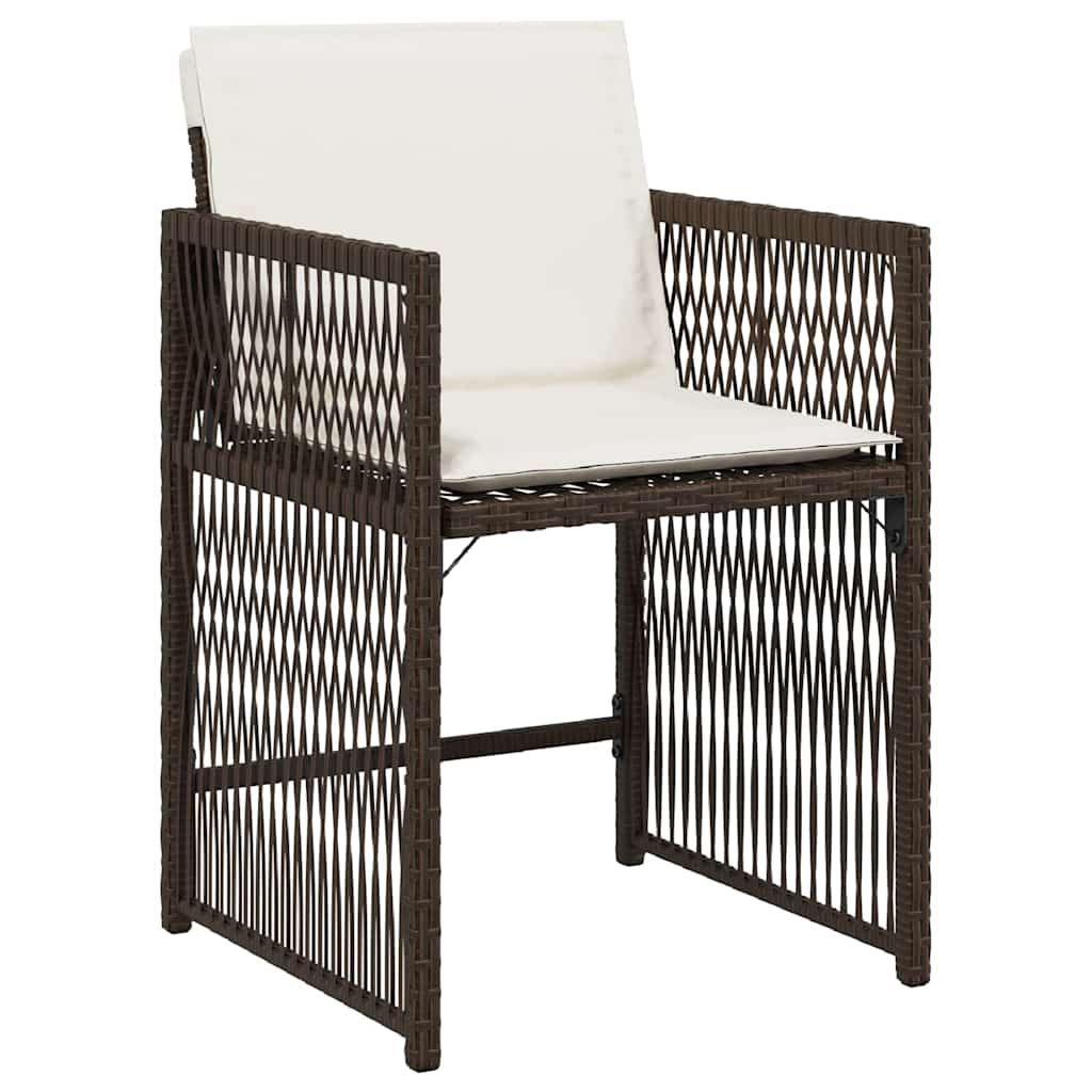 Tuin eettafelset 5 pcs Bruin poly rattan – afbeelding 6
