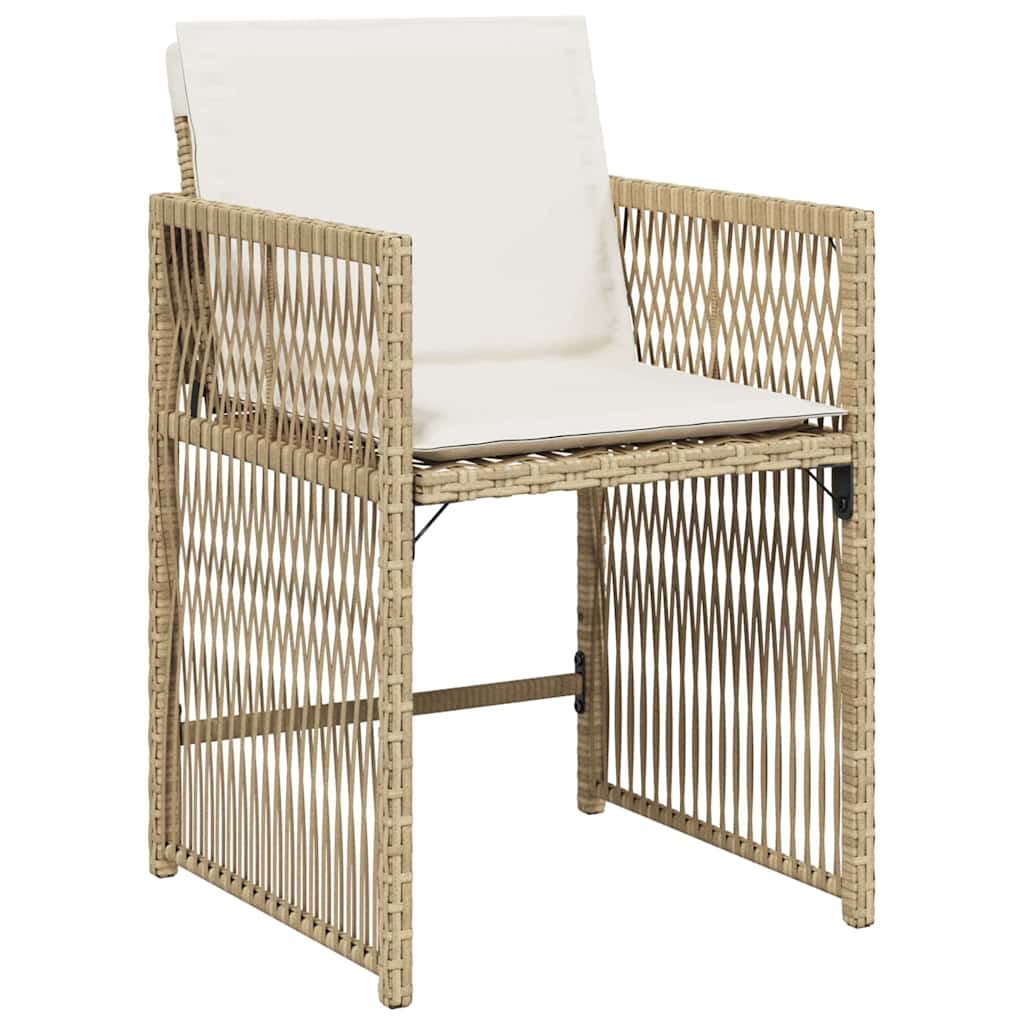 Tuin eettafelset 5 pcs Beige poly rattan – afbeelding 6