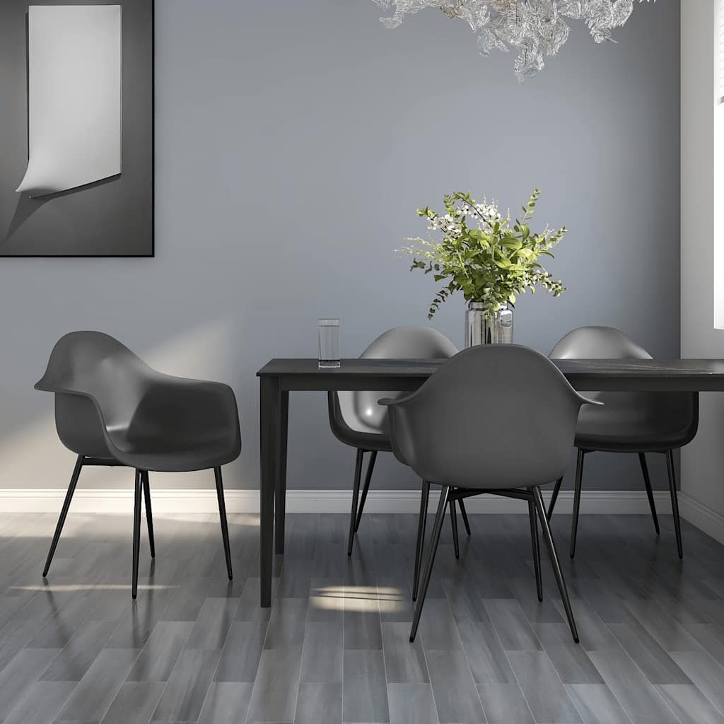 Eetkamerstoelen 4 st PP grijs