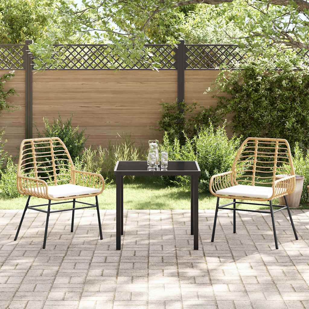 Tuin eettafelset 3 pcs Bruin poly rattan – afbeelding 4