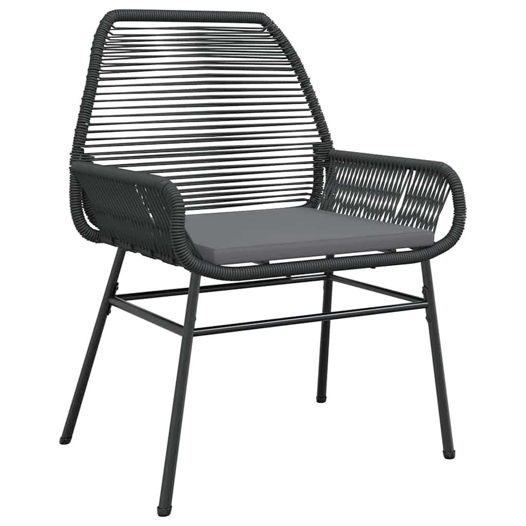 Tuin eettafelset met kussen 5 pcs Zwart poly rattan – afbeelding 6