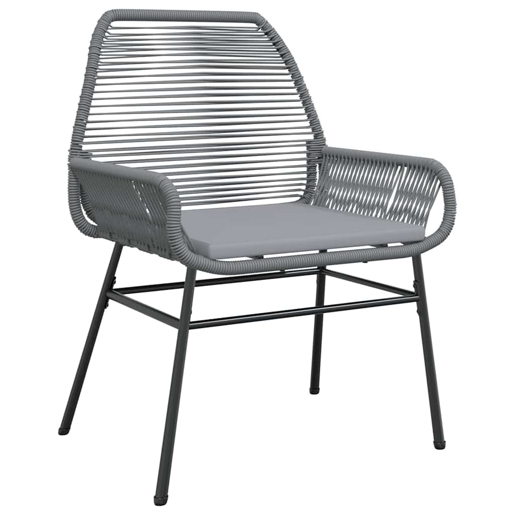 Tuin eettafelset met kussen 5 pcs Grijs poly rattan – afbeelding 6