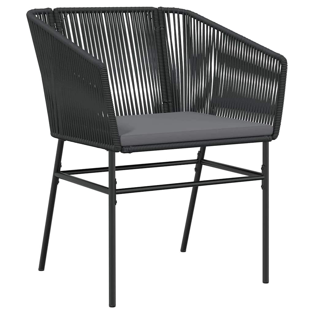 Tuin eettafelset met kussen 3 pcs Zwart Gepoedercoat staal – afbeelding 6