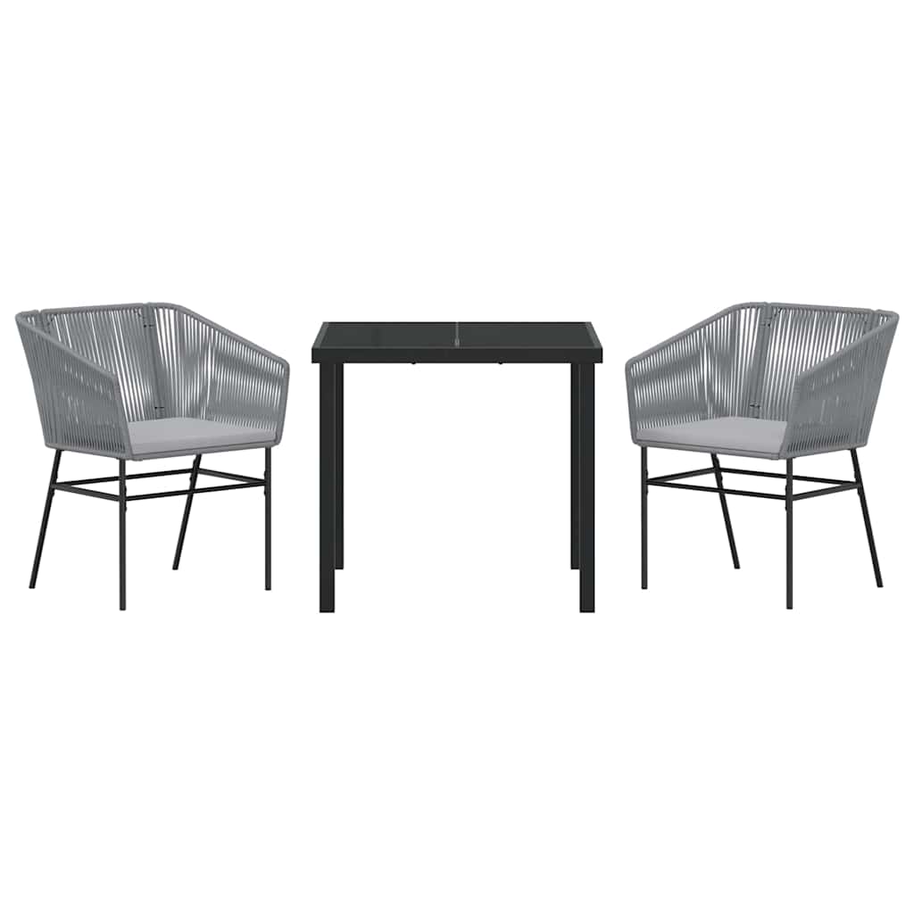 Tuin eettafelset met kussen 3 pcs Grijs Gepoedercoat staal – afbeelding 7