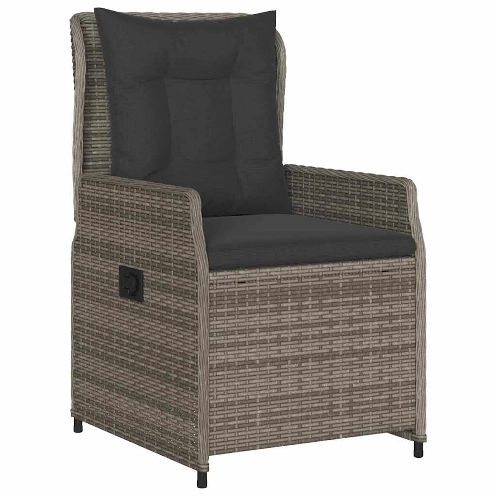 Tuin eettafelset 9 pcs Grijs poly rattan – afbeelding 6