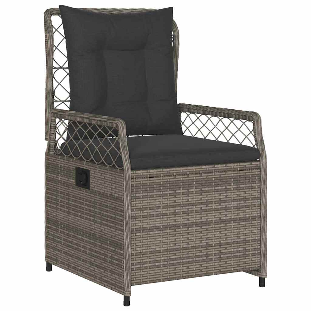 Tuin eettafelset 7 pcs Grijs poly rattan – afbeelding 6