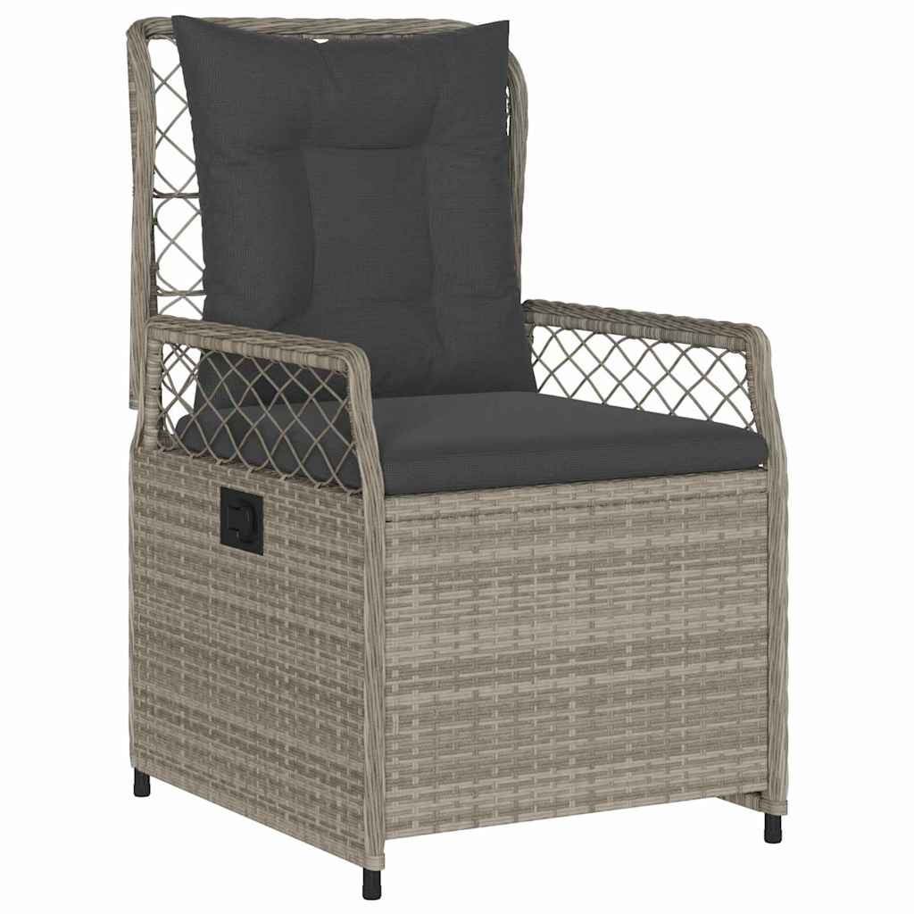 Tuin eettafelset 3 pcs Lichtgrijs poly rattan – afbeelding 6