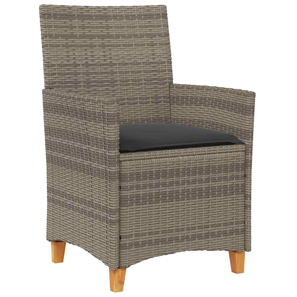 Tuin eettafelset 5 pcs Grijs poly rattan – afbeelding 6