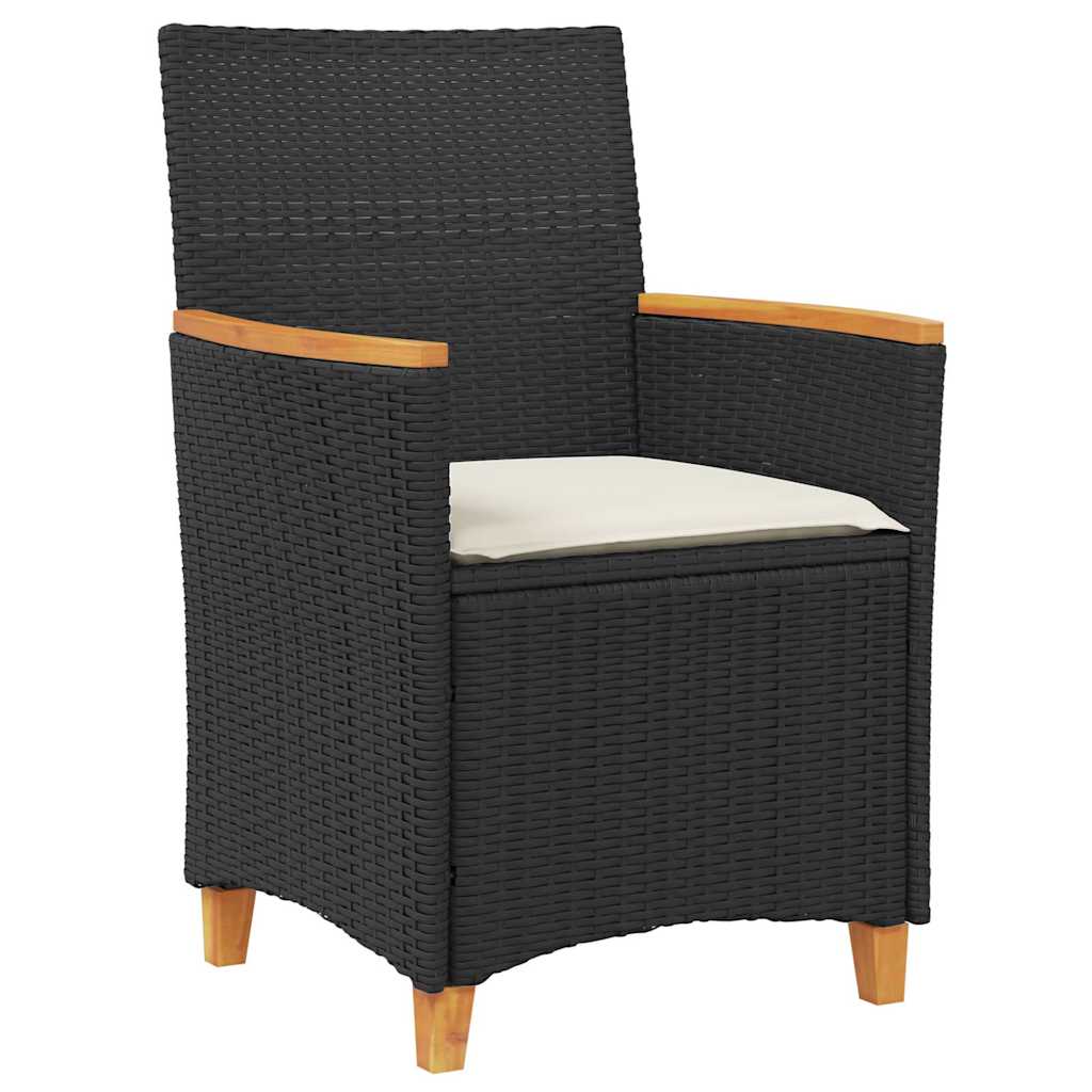 Tuin eettafelset 3 pcs Zwart poly rattan – afbeelding 6