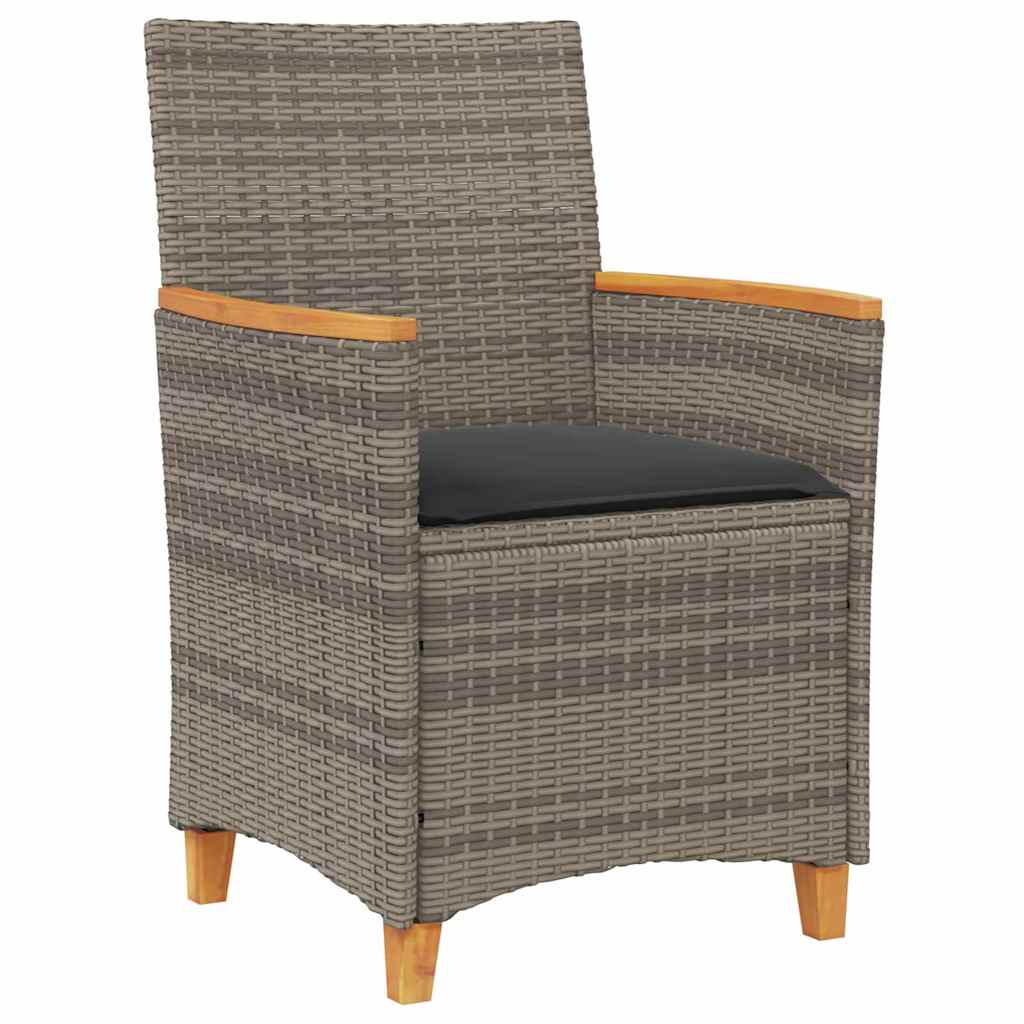 Tuin eettafelset 3 pcs Grijs poly rattan – afbeelding 6