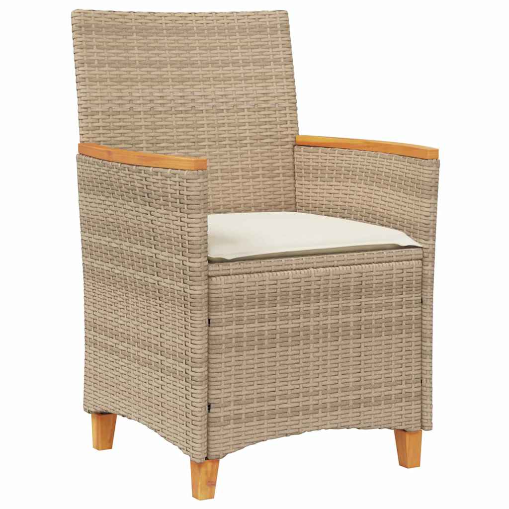 Tuin eettafelset 9 pcs Beige poly rattan – afbeelding 6