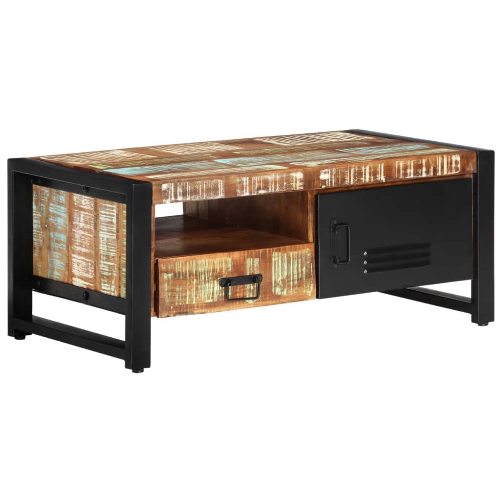 Salontafel 100x50x41 cm massief gerecycled hout – afbeelding 1