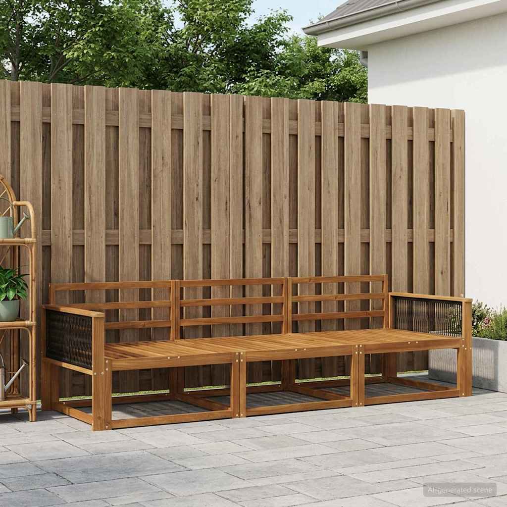Buiten bankenset 3 pcs Naturel Massief Acaciahout