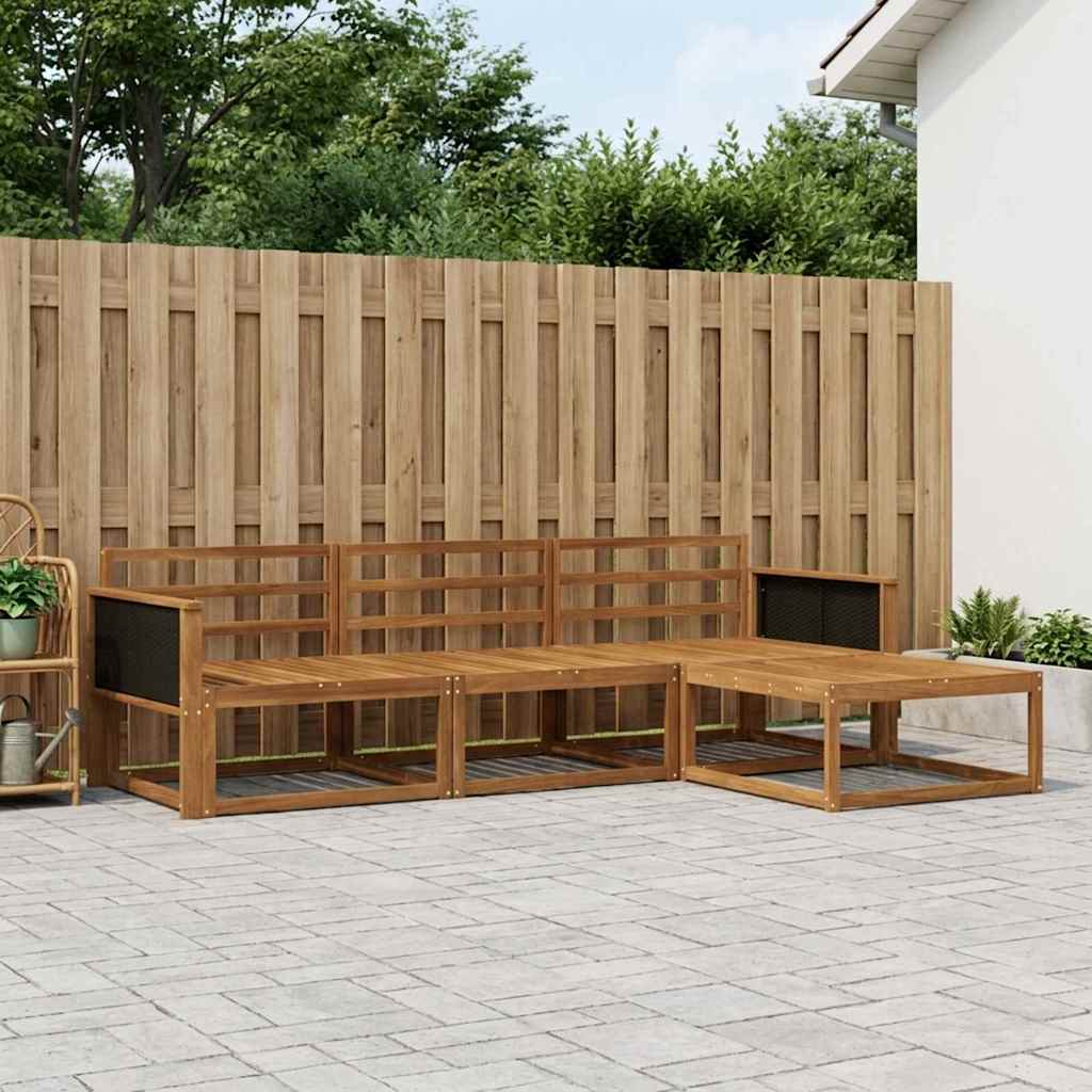 Buiten bankenset 4 pcs Naturel Massief Acaciahout – afbeelding 1