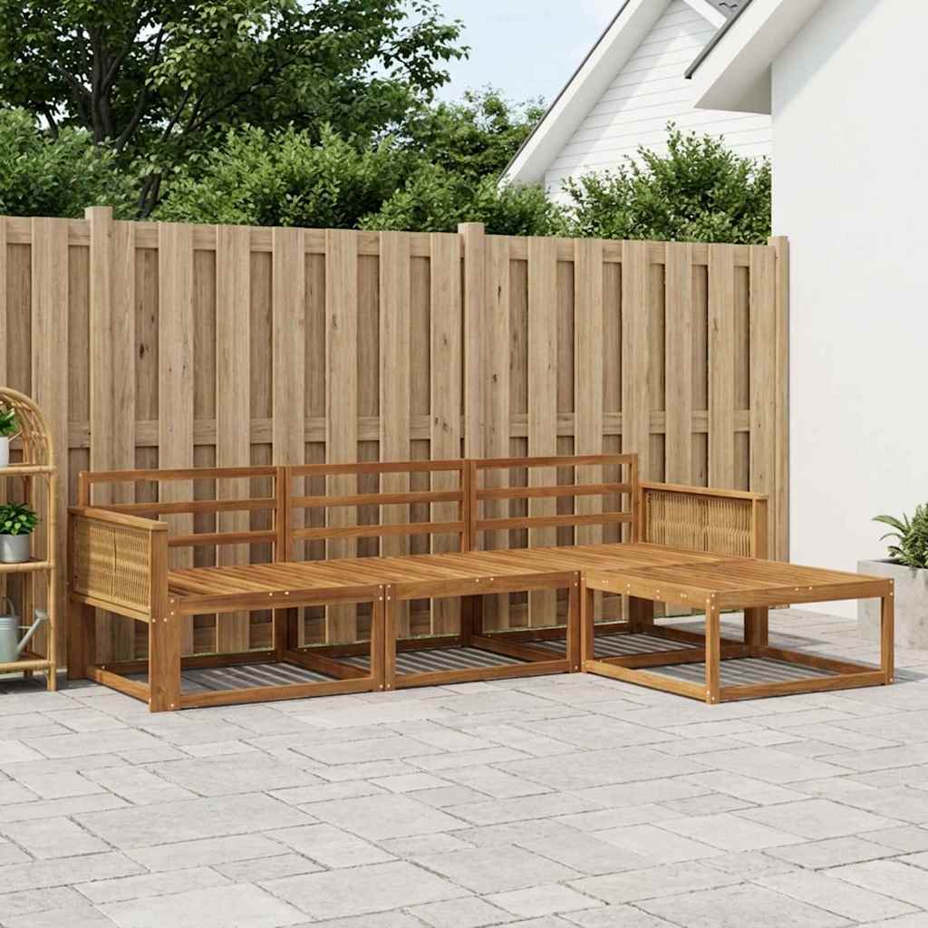 Buiten bankenset 4 pcs Naturel Massief Acaciahout – afbeelding 1