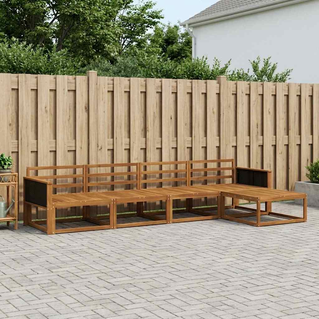Buiten bankenset 5 pcs Naturel Massief Acaciahout – afbeelding 1